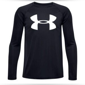 Under Armour Boys’ Tech Big Logo Long Sleeve, Size: YMD, Color: Black